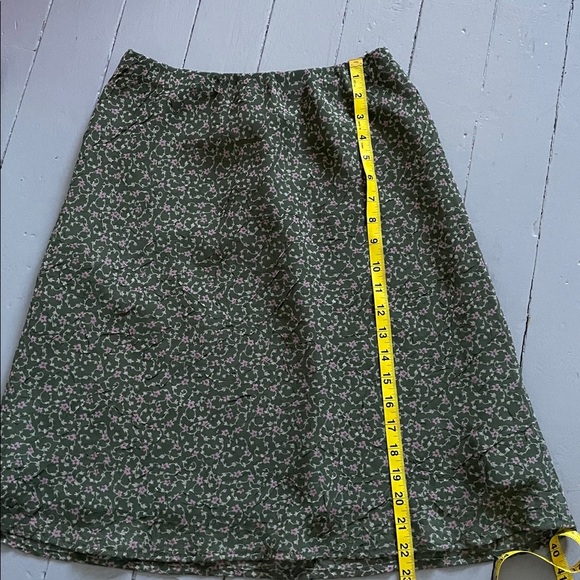 Vintage 90s floral green Beechers Brook mini skirt S/M - Picture 4 of 8
